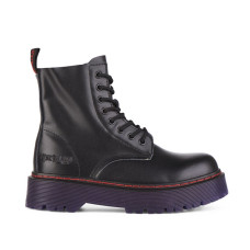 Aderlass 8-Eye Boots Plateau Leather (Black-Purple)