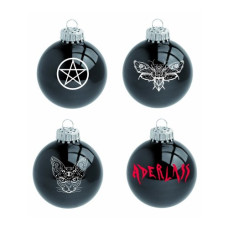 Aderlass Christbaumkugeln Set 4 Glaskugeln (black)