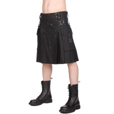 Black Pistol Button Kilt Denim (black)