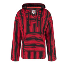 Black Pistol Baja Hoodie Wool (black red)