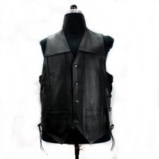 Mode Wichtig Biker Vest Nubuk Leather (black)