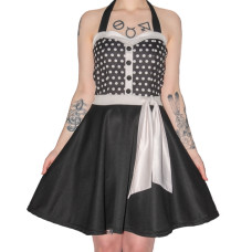 Mode Wichtig Rockabilly Dots Dress (Black-and-white)