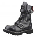 Angry Itch 10-Hole Boots ZIP Black Leather (black)