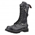 Angry Itch 14-Hole Boots 5-Buckle Black Leather (black)