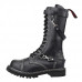 Angry Itch 14-Hole Boots 5-Buckle Black Leather (black)