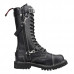 Angry Itch 14-Hole Boots 5-Buckle Black Leather (black)