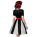 BELSIRA Godet-Kleid (white / black / red)