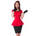 BELSIRA Kleid mit Bubikragen (Red Black)