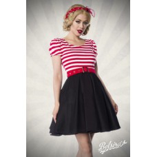 BELSIRA Jersey Kleid (black White Red)