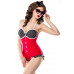 BELSIRA Retro Look Swimsuit (red / black / white)