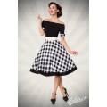 BELSIRA schulterfreies Swing-Kleid (black-and-white)