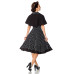 BELSIRA Swing-Kleid mit Cape (black/white/dots)