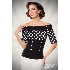 BELSIRA Jersey-Top (black/white/dots)