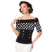 BELSIRA Jersey-Top (black/white/dots)