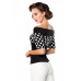 BELSIRA Jersey-Top (black/white/dots)