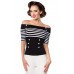 BELSIRA Jersey-Top (black/white/stripe)