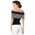 BELSIRA Jersey-Top (black/white/stripe)