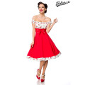 BELSIRA schulterfreies Swing-Kleid (Red White)