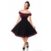 BELSIRA schulterfreies Swing-Kleid (black red)