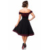 BELSIRA schulterfreies Swing-Kleid (black red)