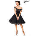 BELSIRA schulterfreies Swing-Kleid (black / pink)