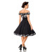 BELSIRA schulterfreies Swing-Kleid (black / patterned)