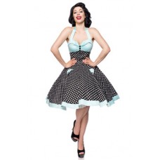 BELSIRA Vintage-Swing-Kleid (black / white / blue)