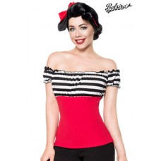 BELSIRA Jersey-Top (red / black / white)