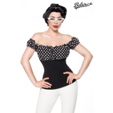 BELSIRA Jersey-Top (black/white/dots)