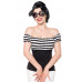 BELSIRA Jersey-Top (black/white/stripe)