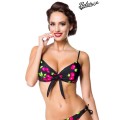 BELSIRA Vintage Badetop (schwarz / pink)