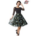 BELSIRA Premium besticktes Vintage-Swingkleid (black / blue)