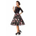 BELSIRA Premium besticktes Vintage-Swingkleid (black / pink)