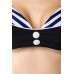 BELSIRA Vintage-Bikinioberteil (black / white / blue)