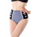 BELSIRA Vintage-Bikinihöschen (black / white / blue)