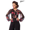 BELSIRA Vintage-Bluse (black red)