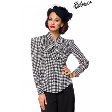 BELSIRA Vintage-Schluppenbluse (White black)