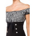 BELSIRA schulterfreies Oberteil (black / checkered)