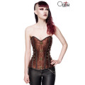 OCULTICA Punk/Gothic-Corsage aus Brokat (brown)